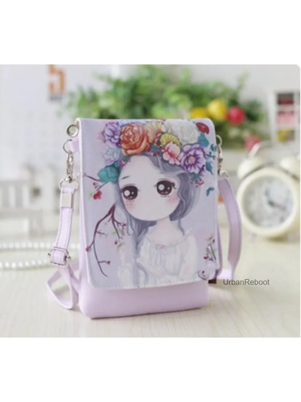 Faux Leather Mini Crossbody Bag Purse Wallet Adjustable Strap
